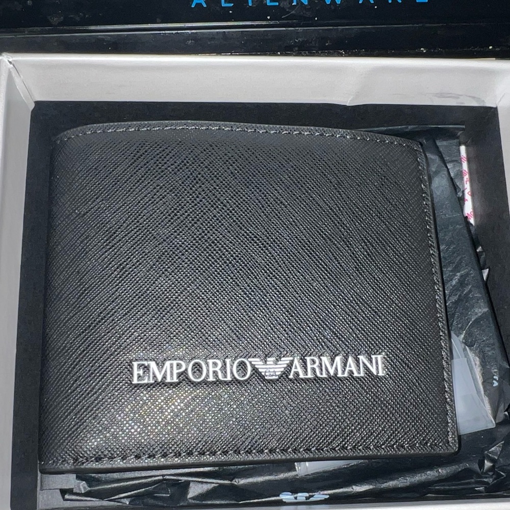 Emporio Armani leather bi fold wallet NWT
